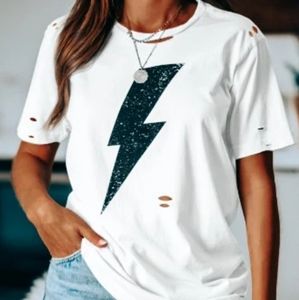 NWT Distressed lightening bolt tee xL